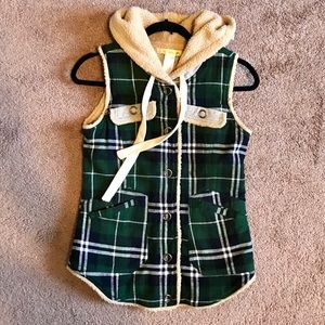 Plaid Hooded Vest